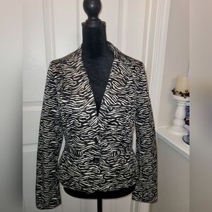 Sandro Black and White Zebra Print Blazer